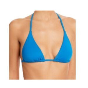 Aqua Bloomingdale's Bikini Tie Top Blue Large NWT